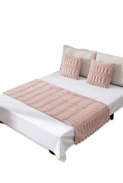 JUEGO DE PIECERA DE CAMA CON 2 FUNDAS MODELO BAMBÚ ROSADO - 3