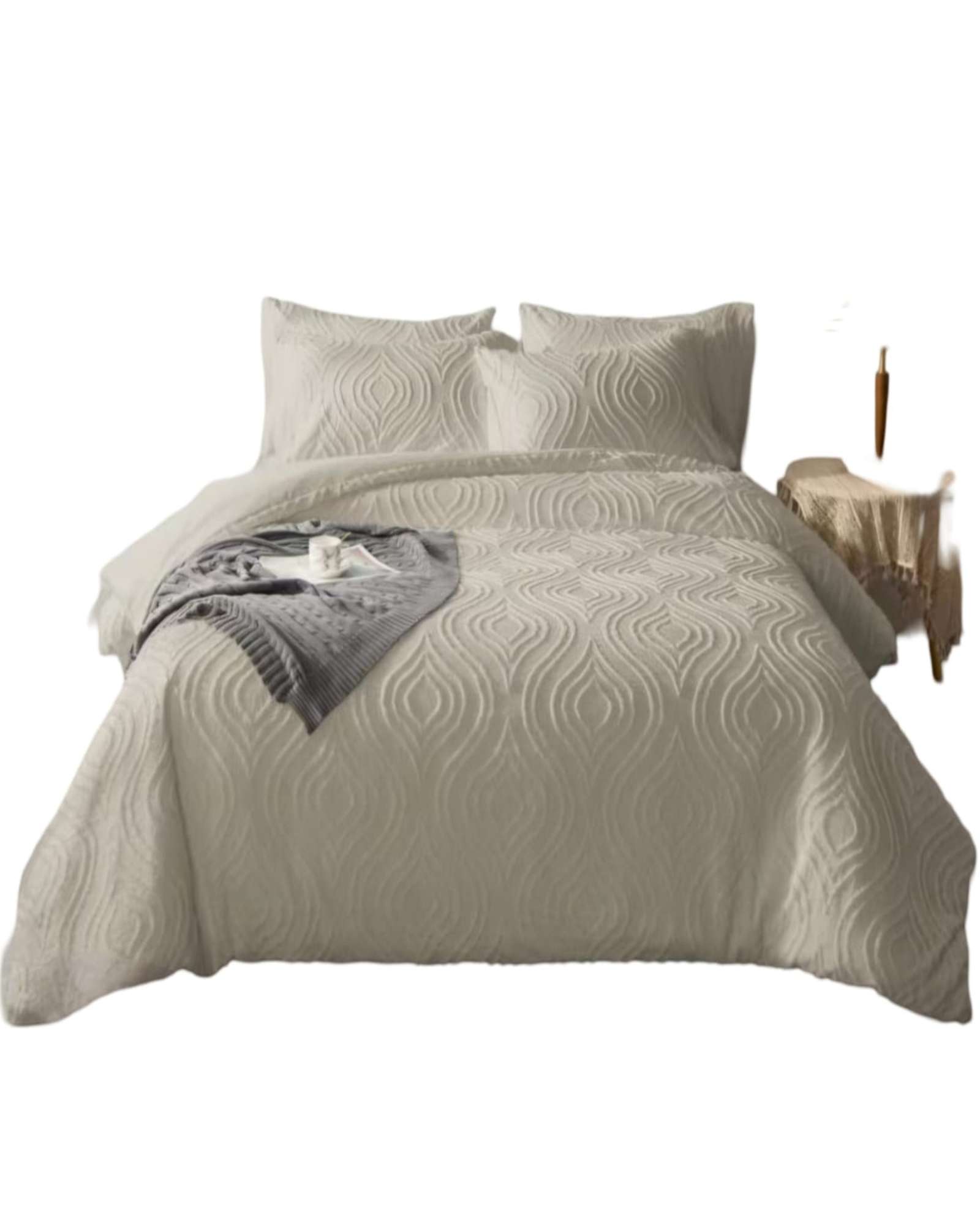 CUBRECAMA SEMI ACOLCHADO KING MAS 2 FUNDAS DE ALMOHADAS - 2