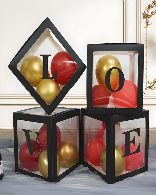 CAJA DE DECORACION LOVE SAN VALENTIN NEGRO - 1