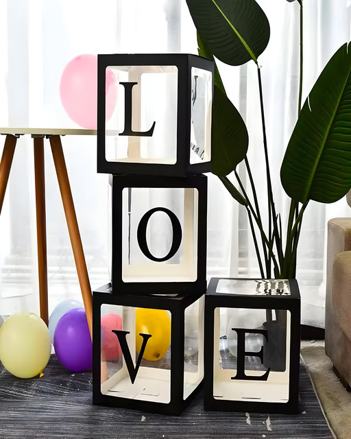 CAJA DE DECORACION LOVE SAN VALENTIN NEGRO - 2