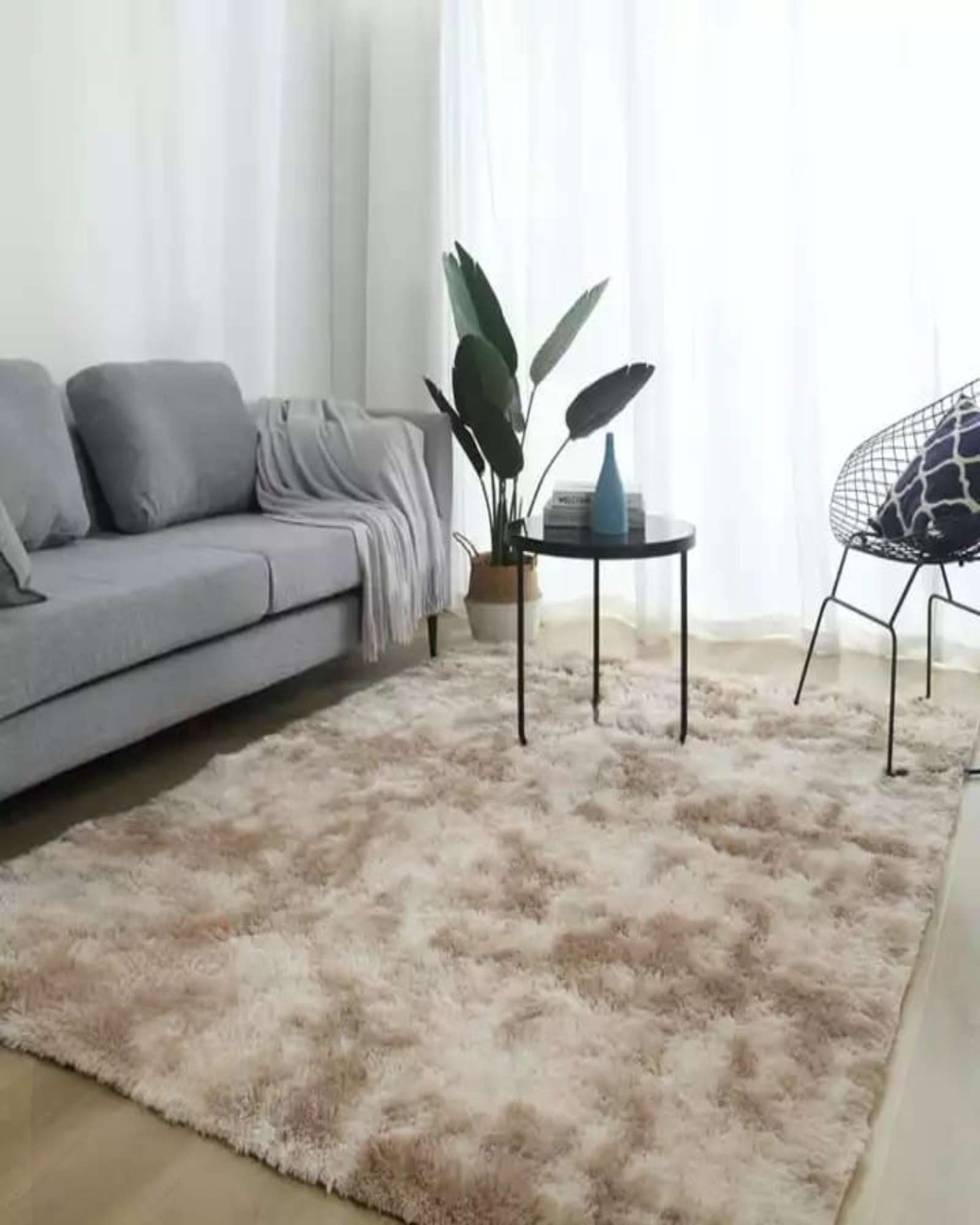 ALFOMBRA PELUDA 180X200 BEIGE - 1