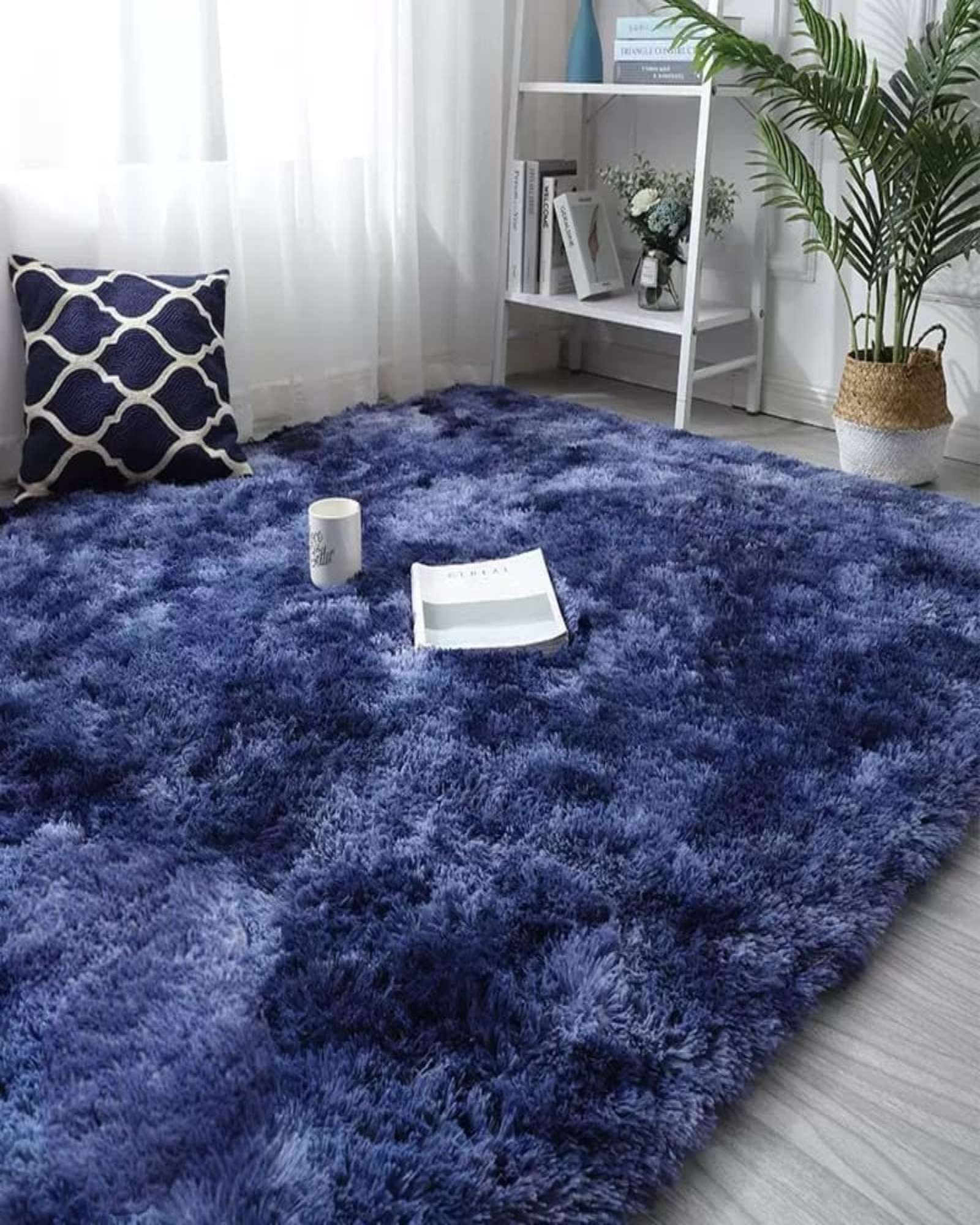 ALFOMBRA PELUDA 180X200 AZUL - 1