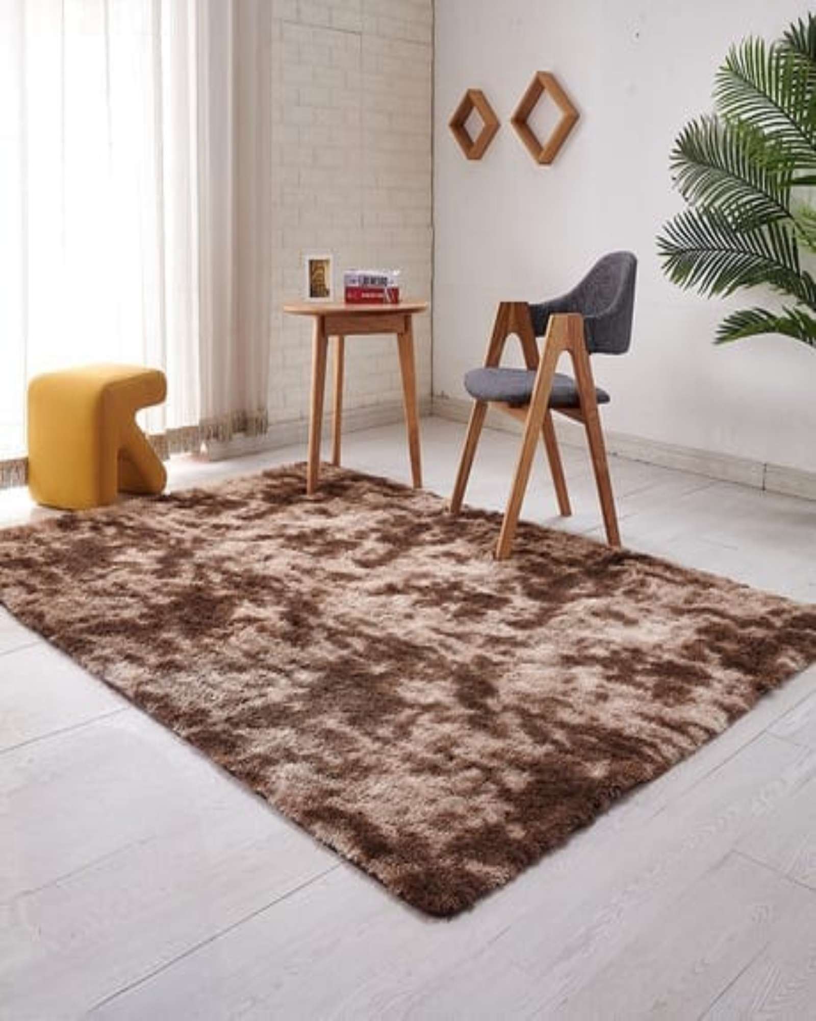 ALFOMBRA PELUDA 180X200 MARRON - 1