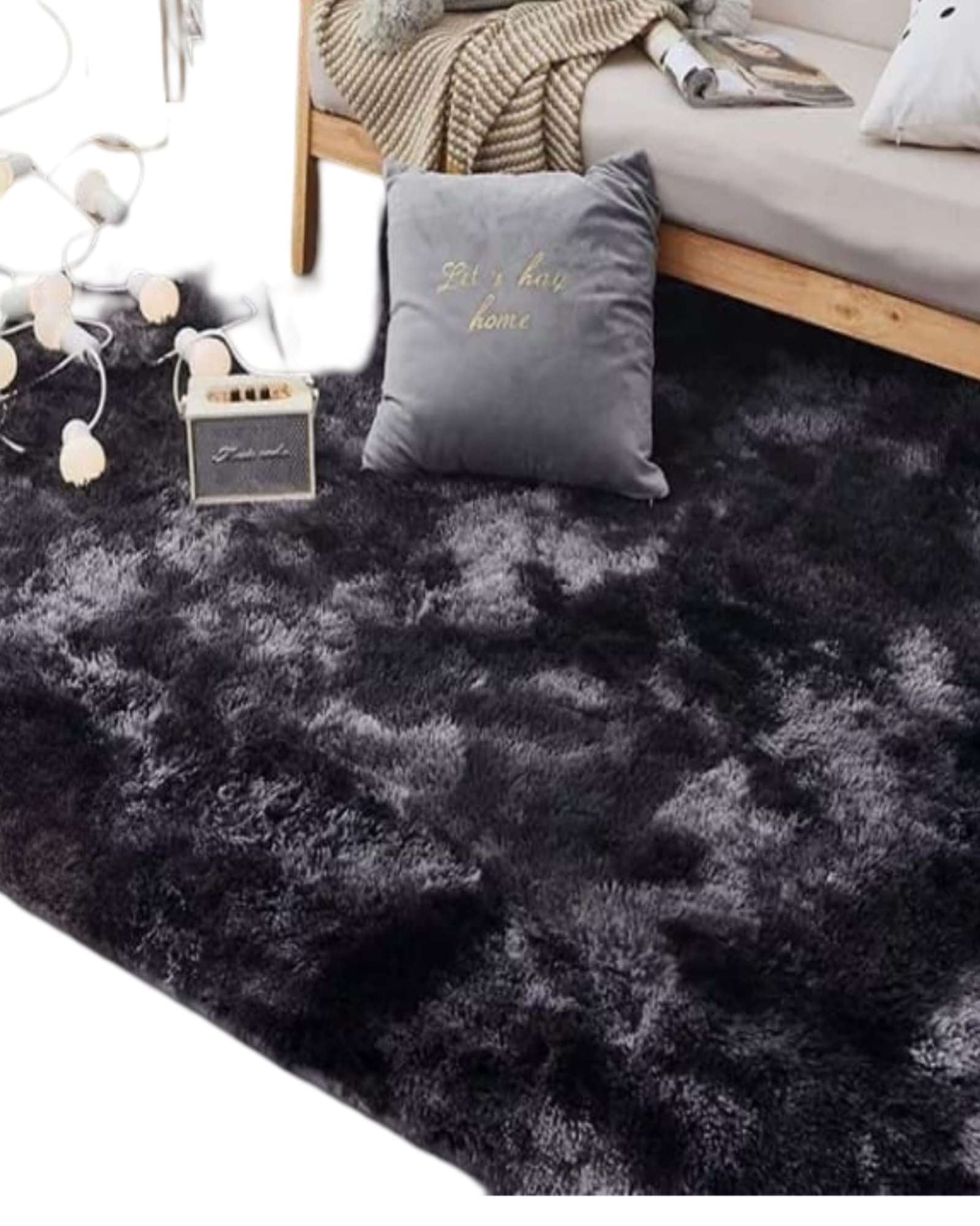 ALFOMBRA PELUDA 240X200 NEGRO - 2