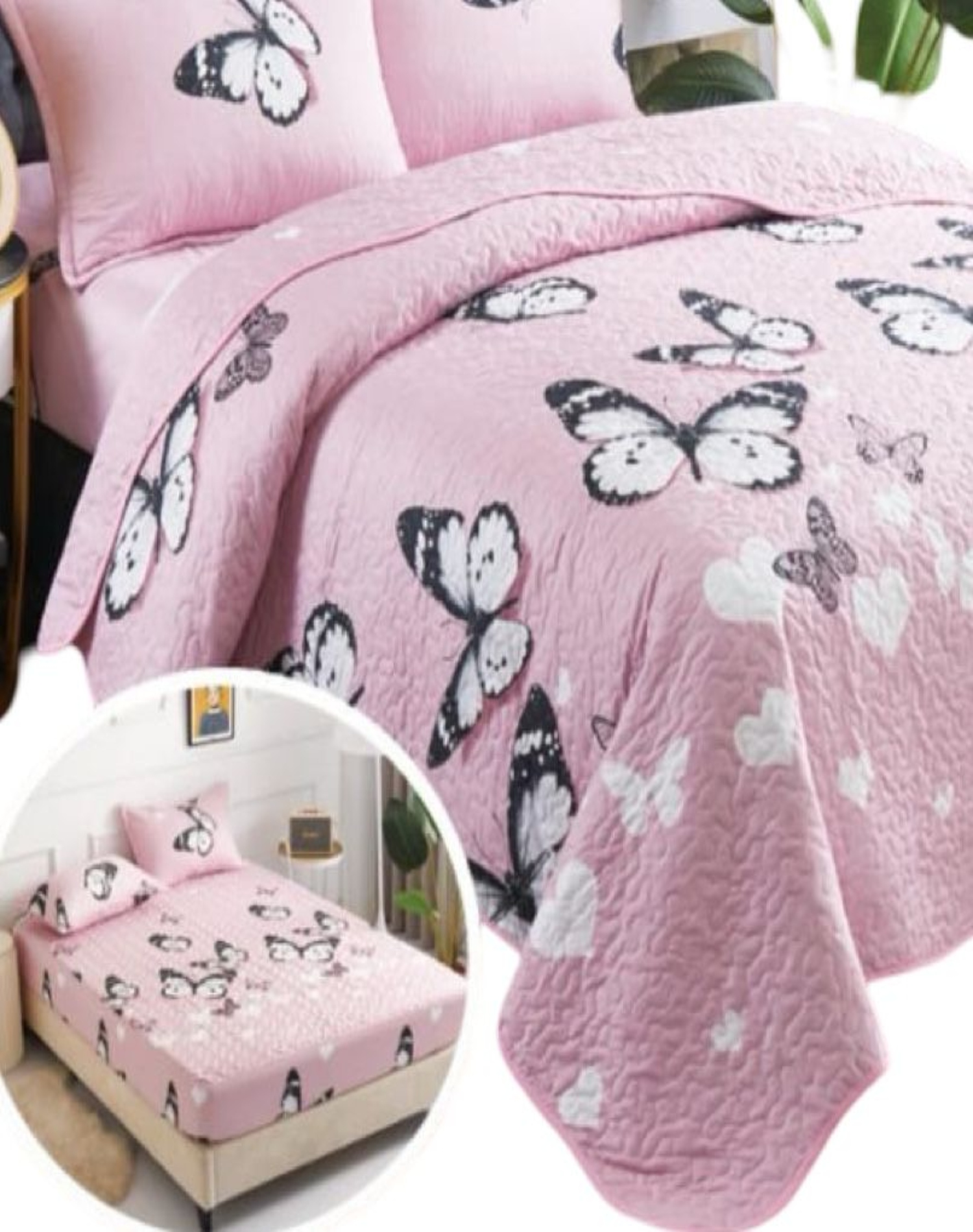 CUBRECAMA QUILT 5 PIEZAS CON JUEGO DE SÁBANAS - 2