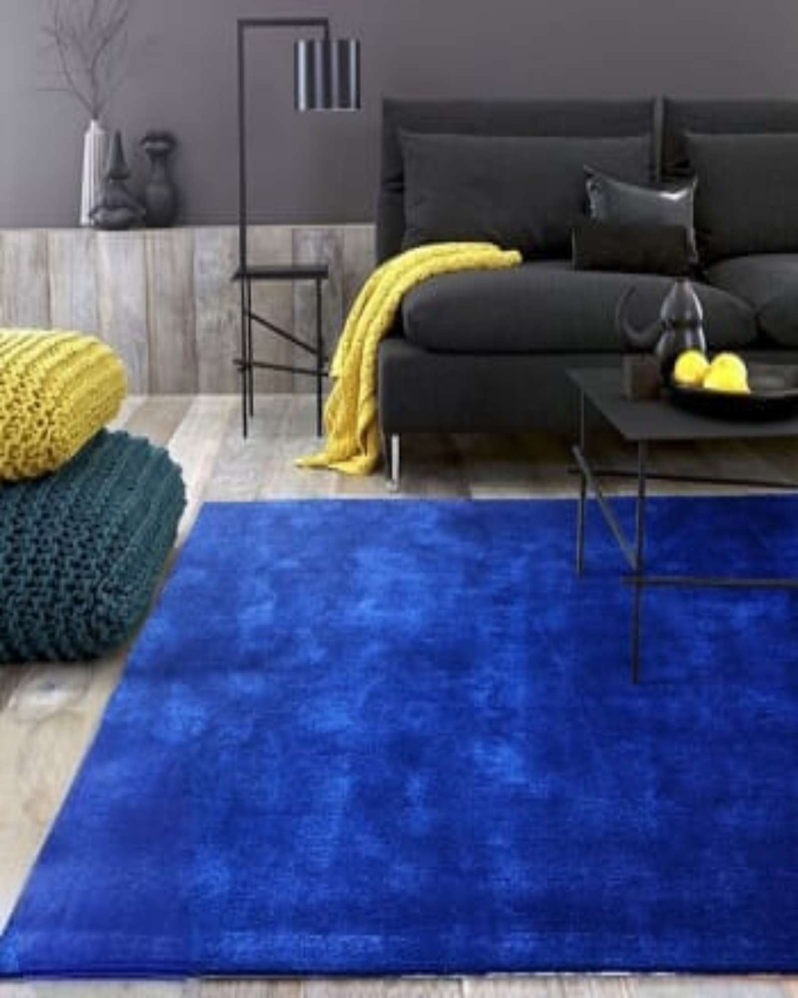 ALFOMBRA PELUDA 180X200 AZUL - 1