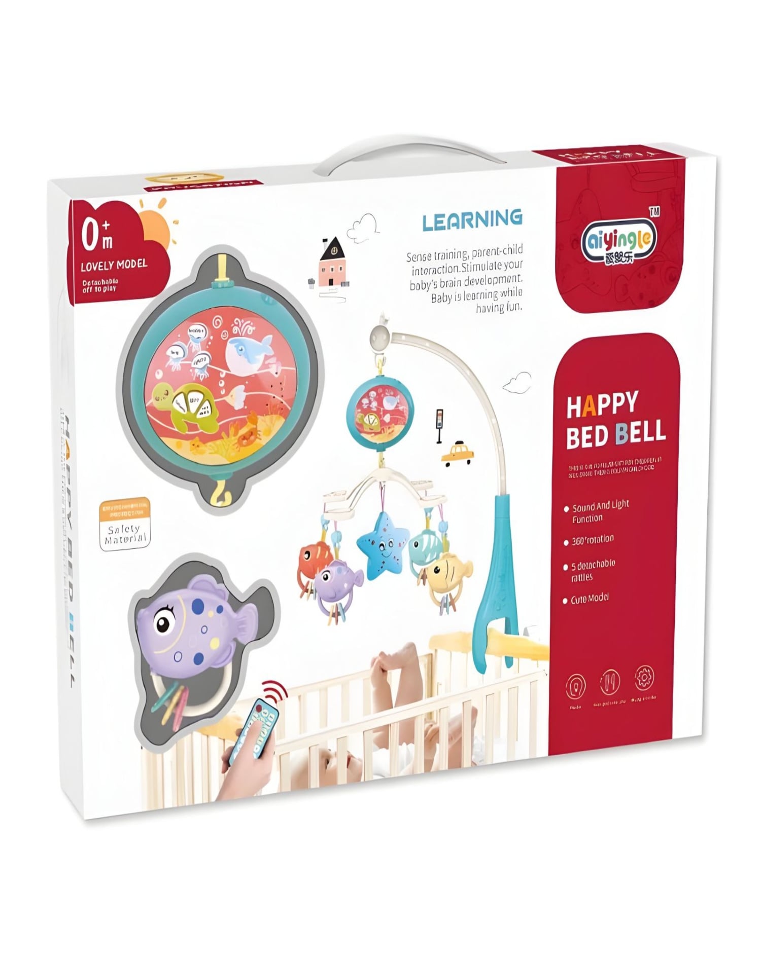 MOVIL PARA CUNA BEBÉ MUSICAL CON CONTROL Y LUZ 21N5 - 3