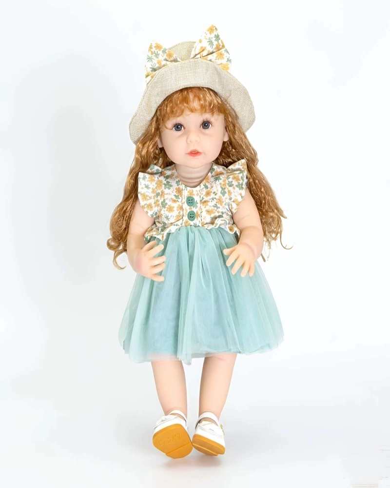MUÑECA BABY REALISTA 55CM - VESTIDO FLORAL Y SOMBRERO - 6