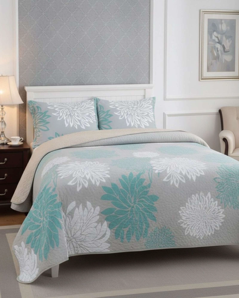 COBERTOR COLCHA QUILT SHERPA KING MEDIDA 250X270 CM - 1