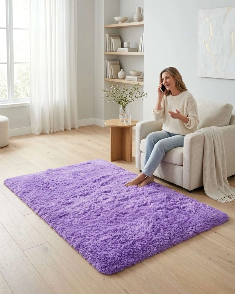 ALFOMBRA SHAGGY PELUDA EXTRA SUAVE VERANO / INVIERNO 180 X 200 CM - 4