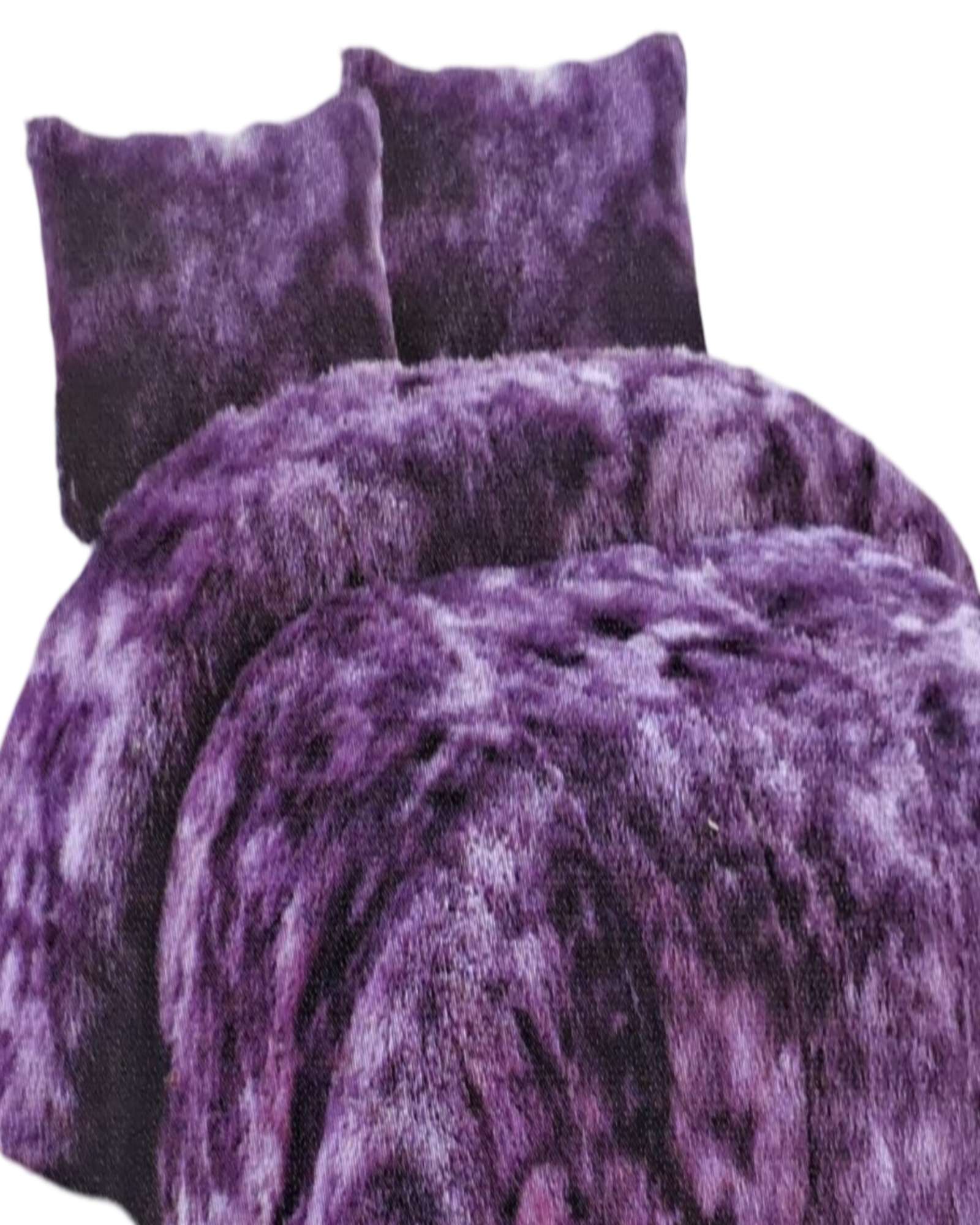 CUBRECAMA PELUDO 2 PLAZAS MORADO JASPEADO - 2