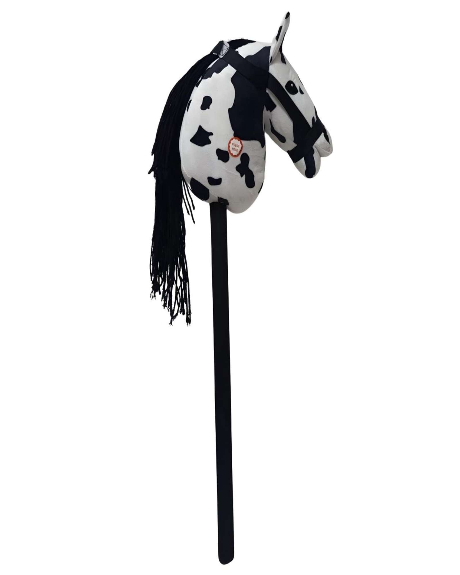CABALLO DE MADERA CON SONIDO EN COLOR BLANCO CON MANCHAS - 1
