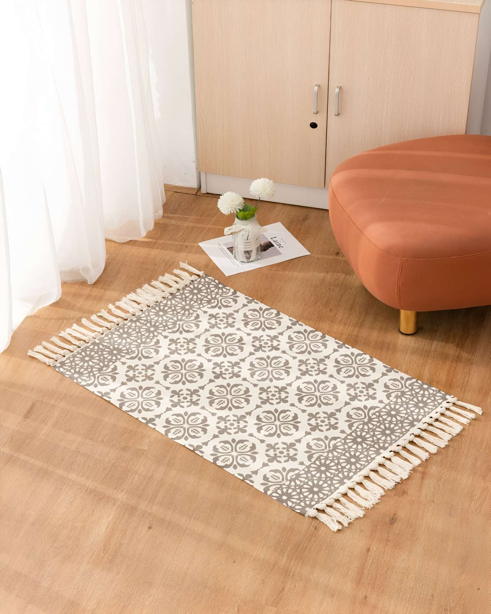 JUEGO DE 2 ALFOMBRAS DE LINO 60X90 CM PARA BAJADA DE CAMA - 4