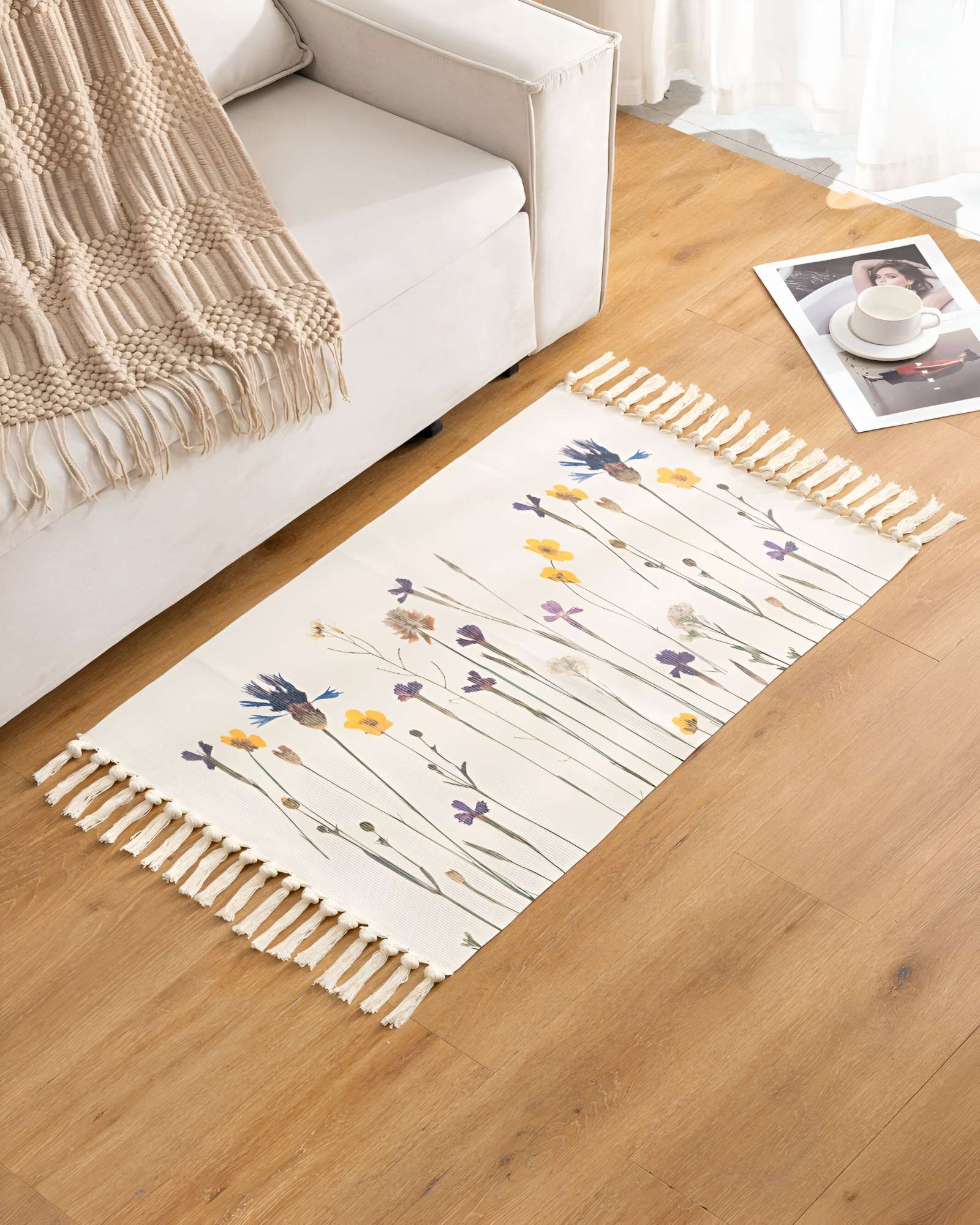 JUEGO DE 3 ALFOMBRAS DE LINO 60X90 CM PARA BAJADA DE CAMA - 4