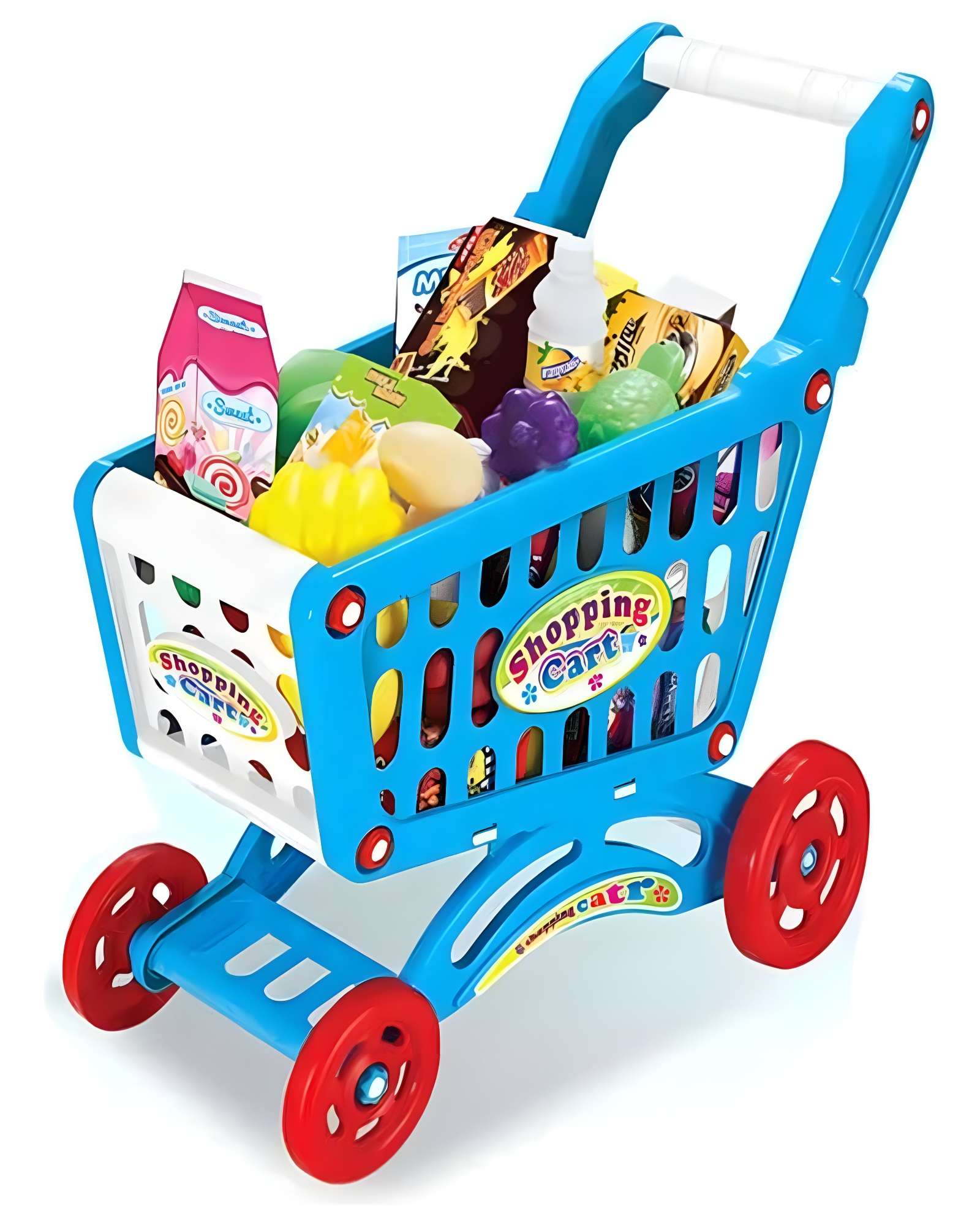 JUGUETE CARRITO DE COMPRAS 56 PZAS AZUL - 1