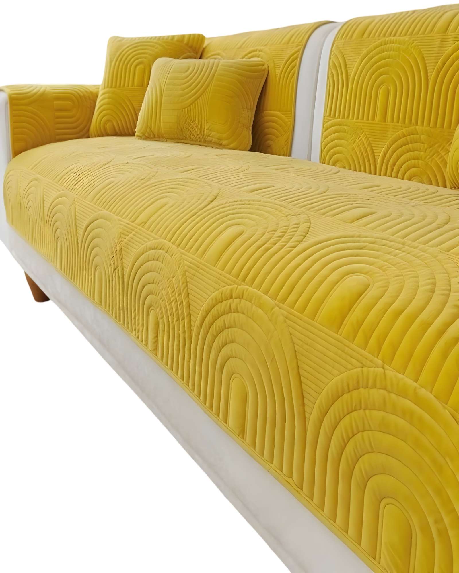 FUNDAS MAT PARA SOFA CON DISEÑO SIN COJINES AMARILLO - 1