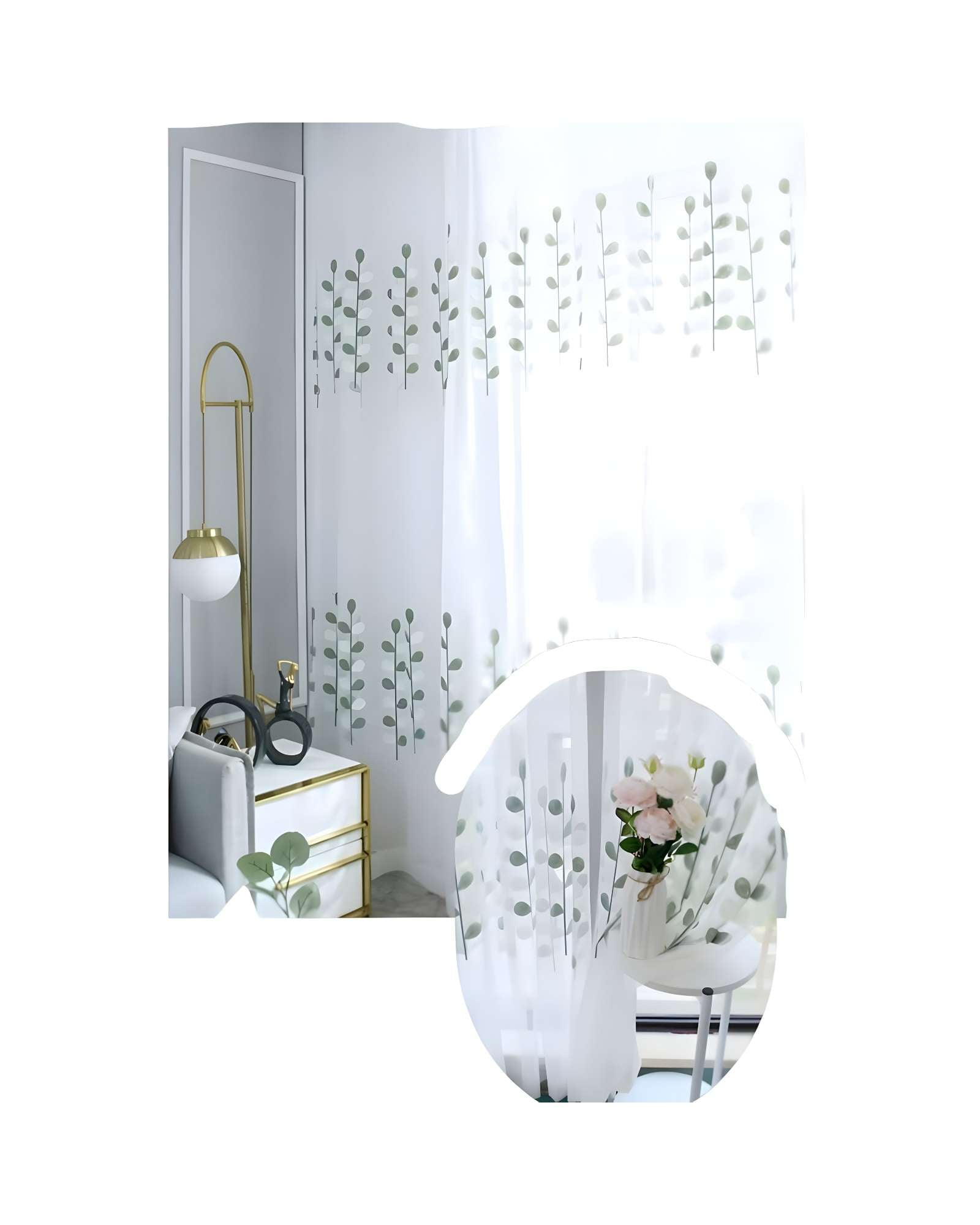 JUEGO DE VISILLOS HOJAS 140X230 CM 2 PAÑOS - 1
