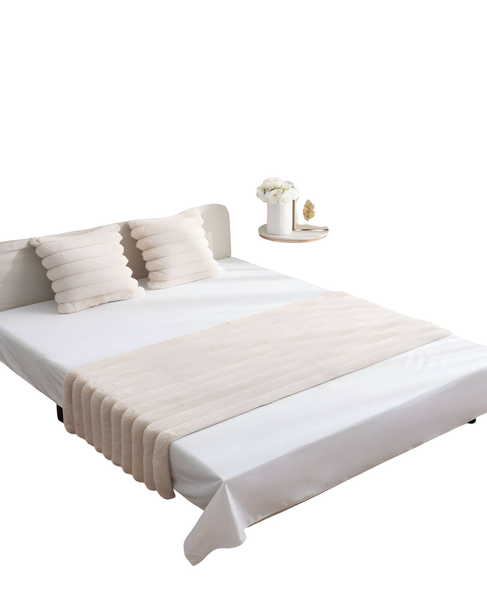 PIECERA MAS DOS FUNDAS DE COJIN MODELO LINEAL KING BEIGE - 2