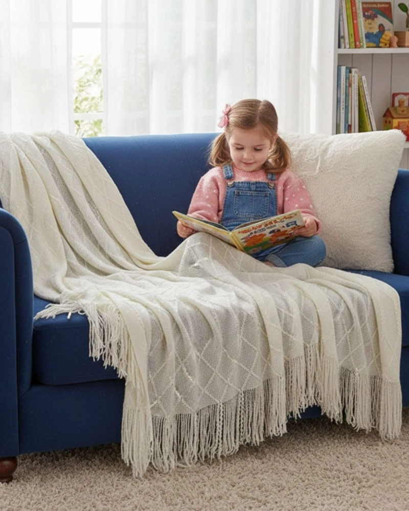 MANTAS TEJIDAS LUJOSAS PARA DECORAR TU SOFA - 2