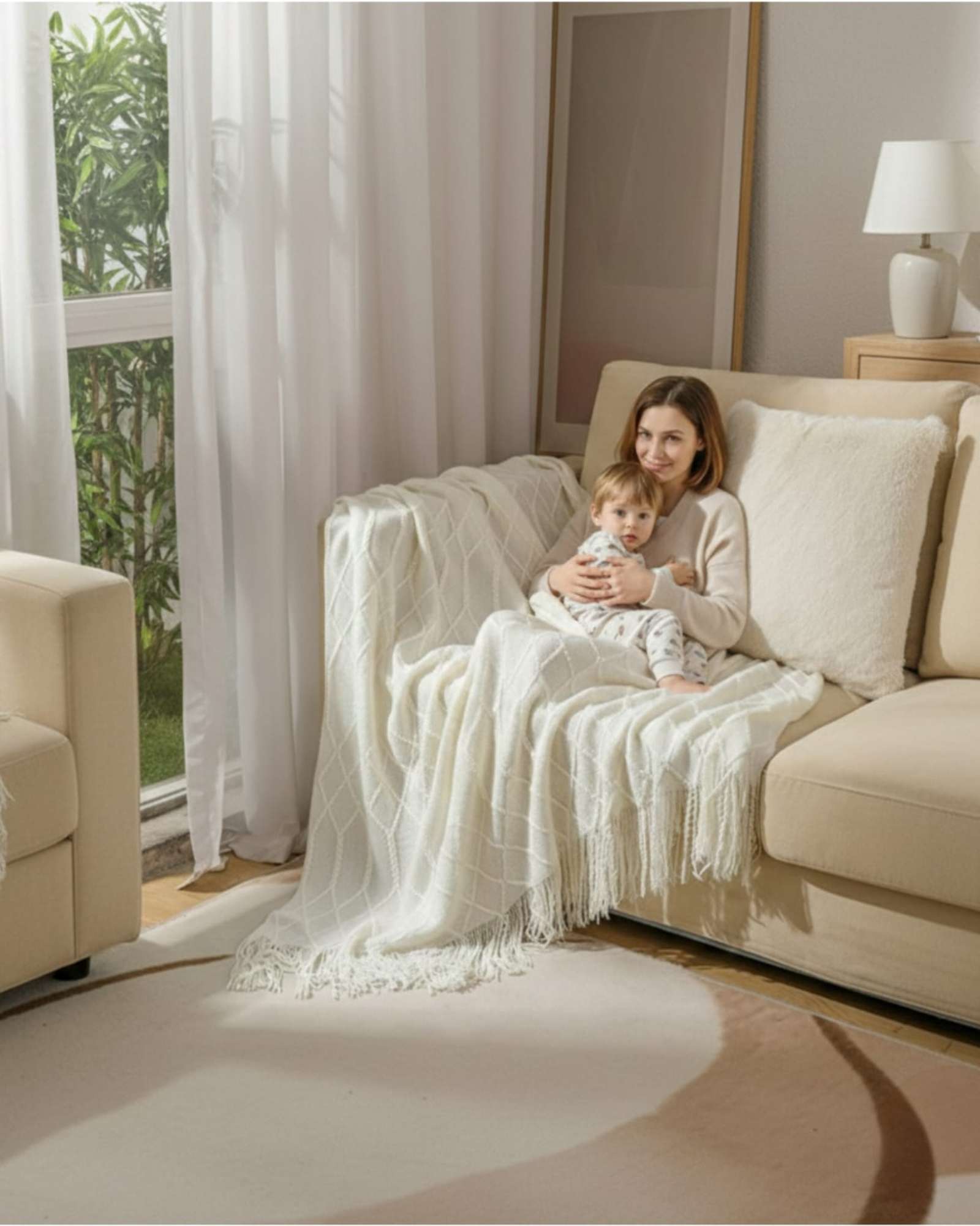 MANTAS TEJIDAS LUJOSAS PARA DECORAR TU SOFA - 4