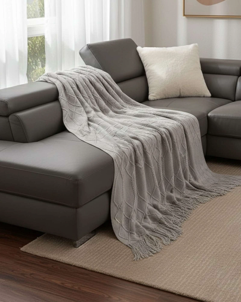 MANTAS TEJIDAS LUJOSAS PARA DECORAR TU SOFA - 2