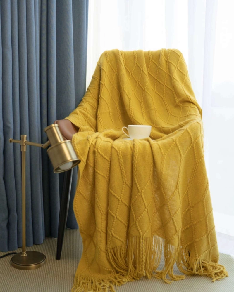 MANTAS TEJIDAS LUJOSAS PARA DECORAR TU SOFA - 3