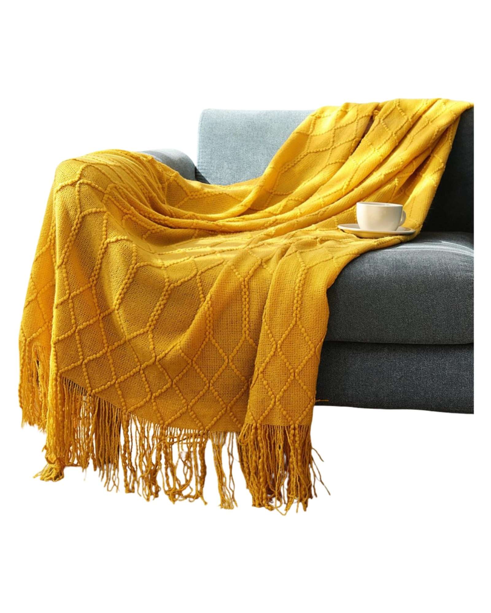 MANTAS TEJIDAS LUJOSAS PARA DECORAR TU SOFA - 5