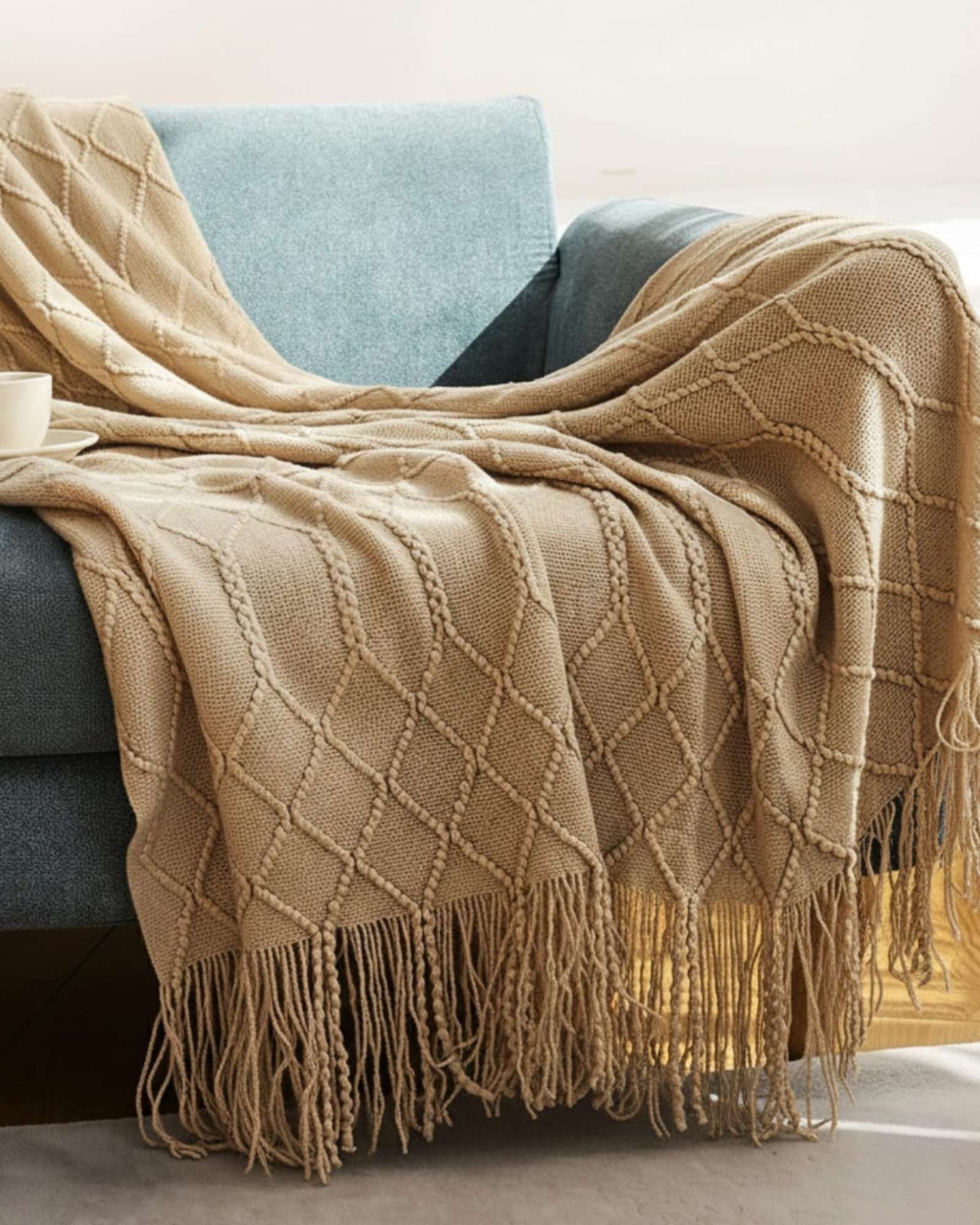 MANTAS TEJIDAS LUJOSAS PARA DECORAR TU SOFA - 1