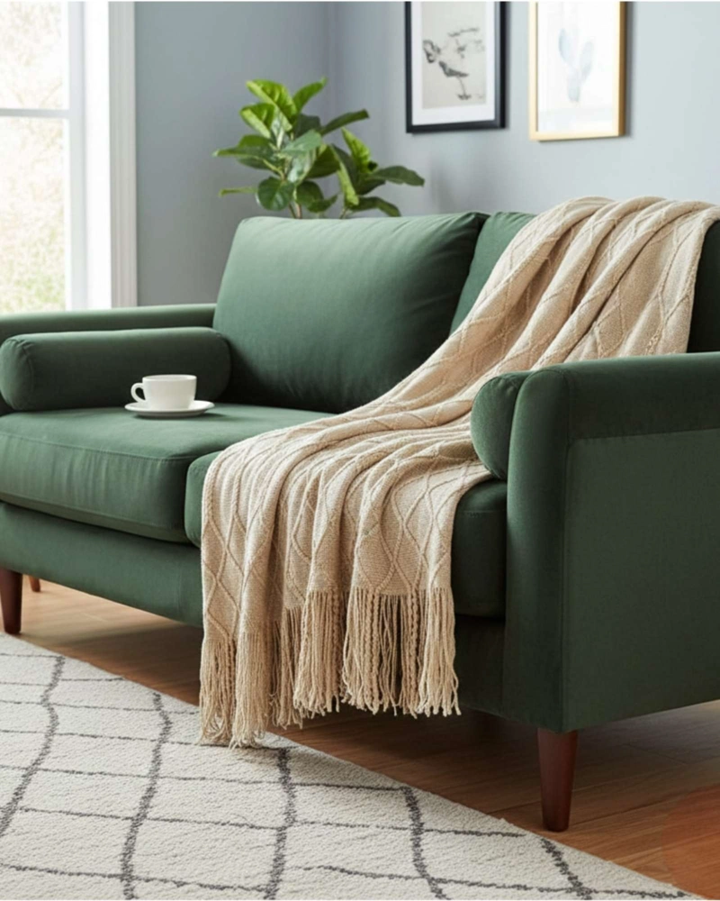 MANTAS TEJIDAS LUJOSAS PARA DECORAR TU SOFA - 2