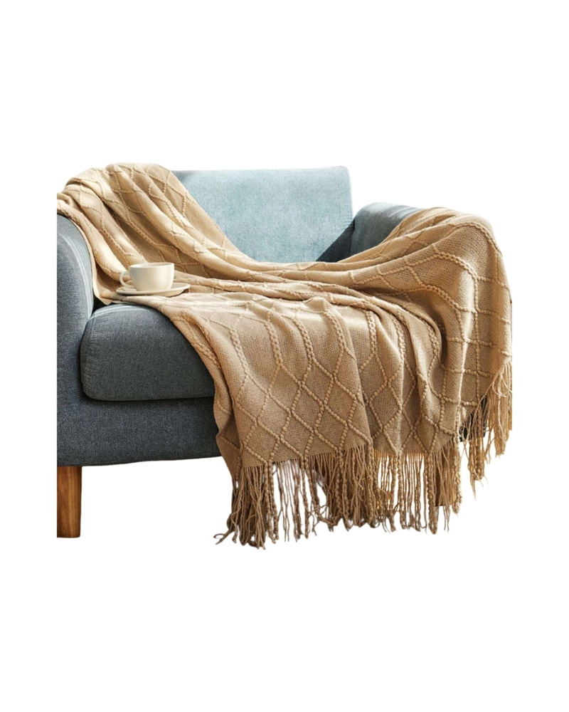 MANTAS TEJIDAS LUJOSAS PARA DECORAR TU SOFA - 3