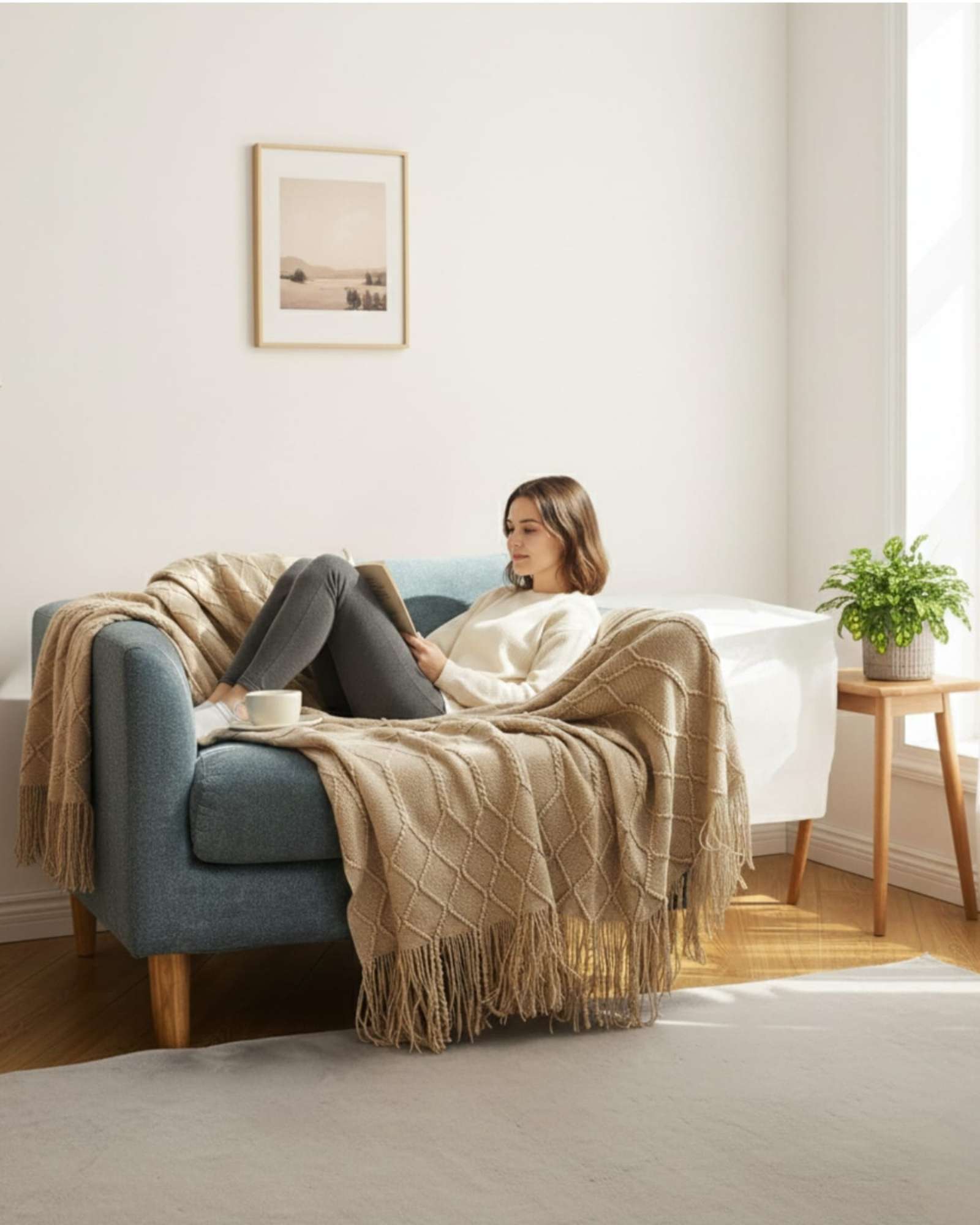 MANTAS TEJIDAS LUJOSAS PARA DECORAR TU SOFA - 5