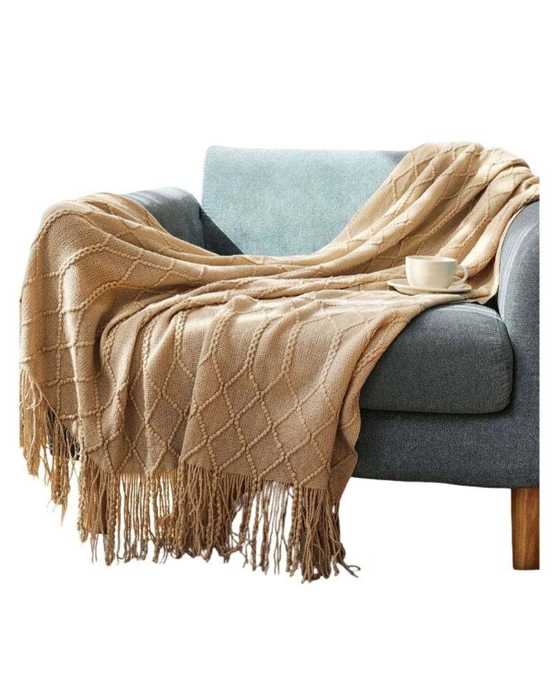 MANTAS TEJIDAS LUJOSAS PARA DECORAR TU SOFA - 6
