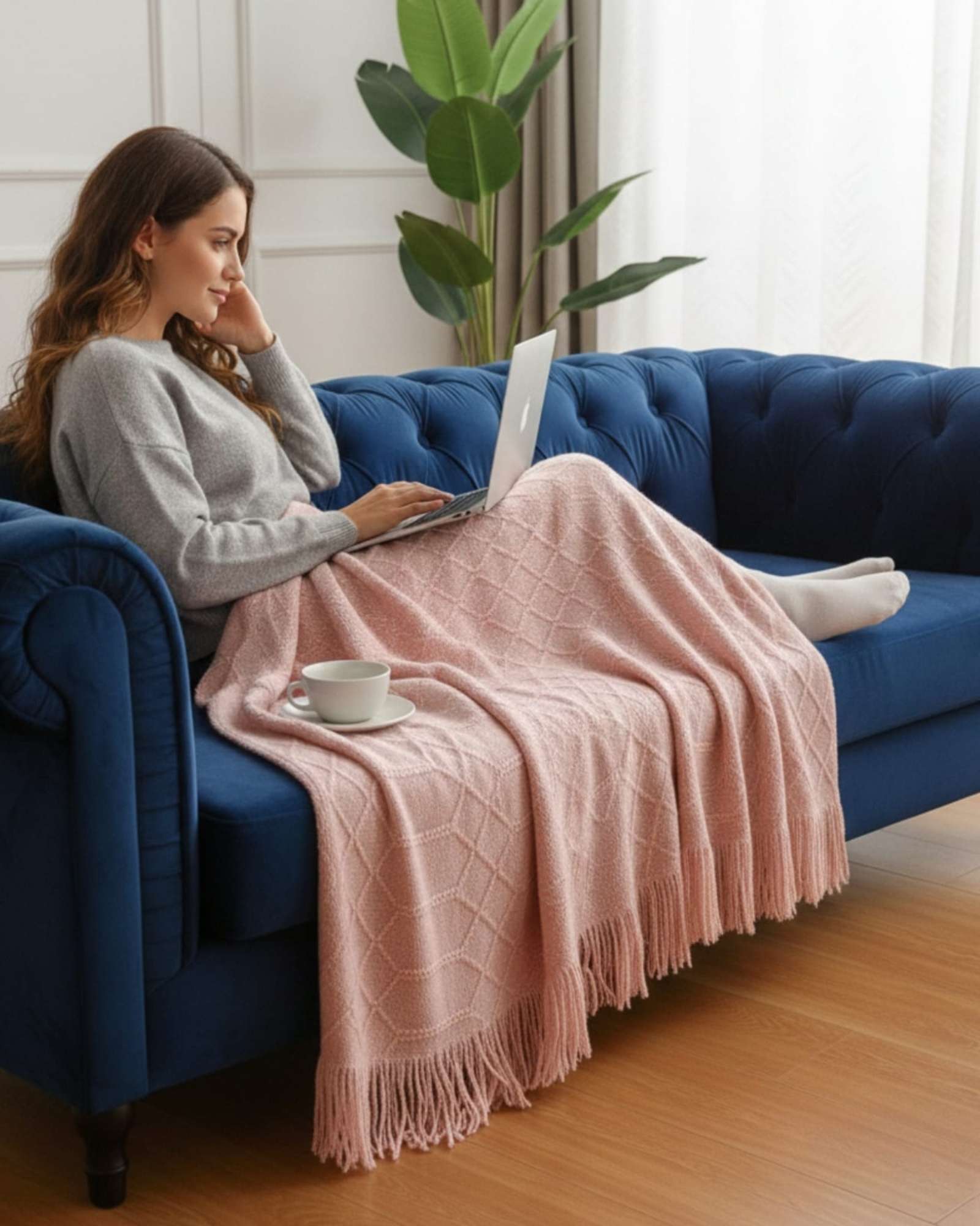 MANTAS TEJIDAS LUJOSAS PARA DECORAR TU SOFA - 1