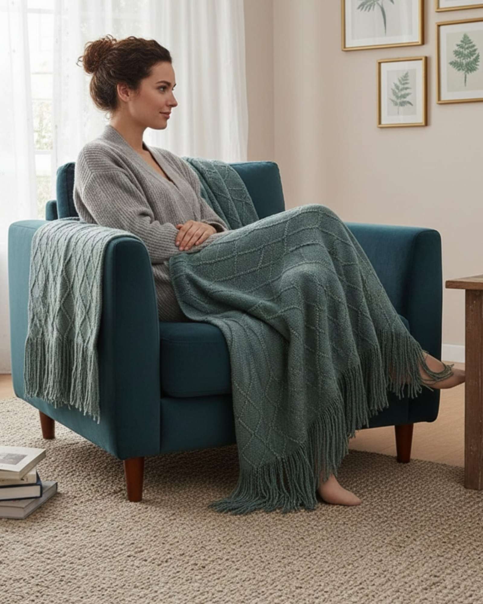 MANTAS TEJIDAS LUJOSAS PARA DECORAR TU SOFA - 2