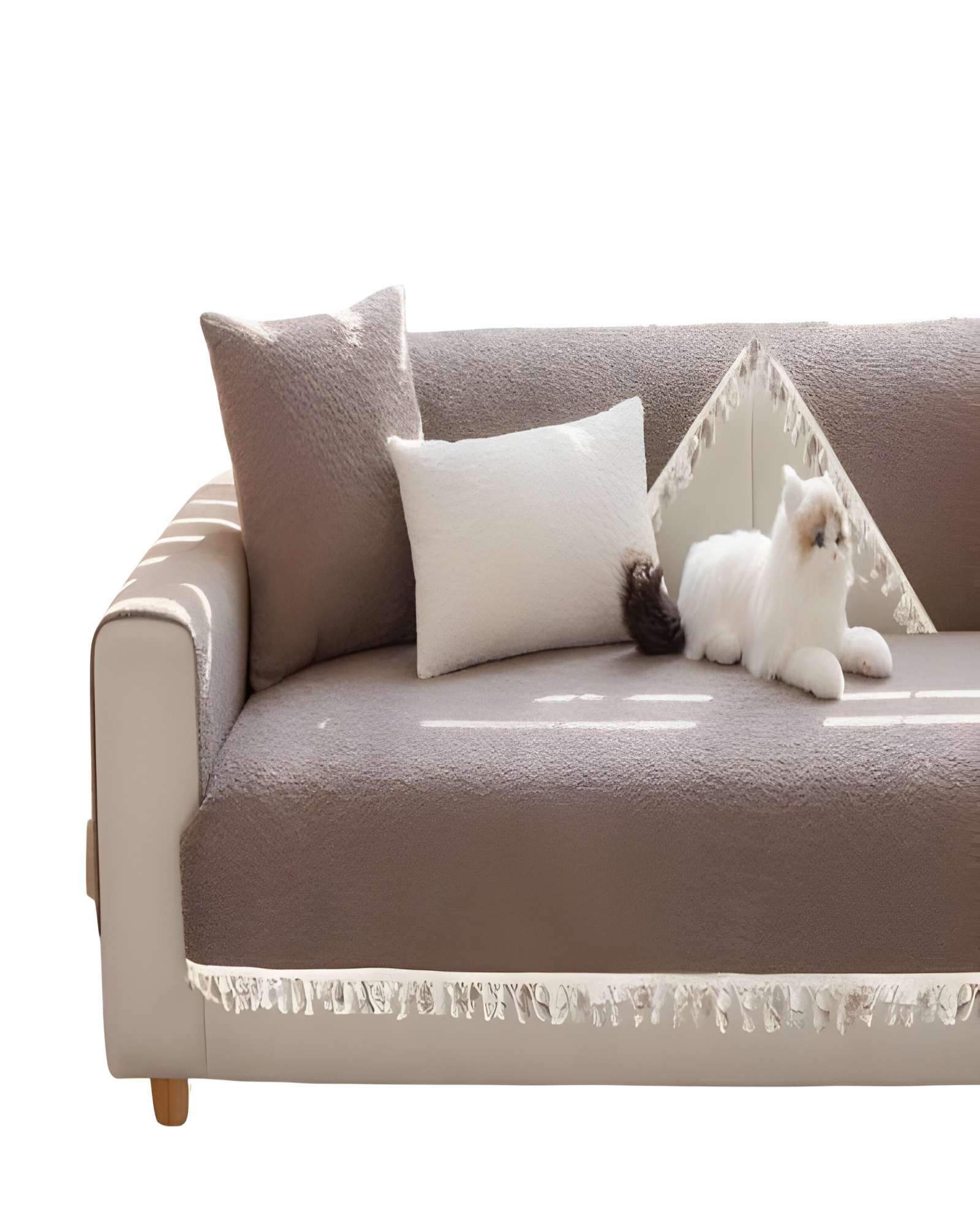 PACK DE 5 FUNDAS DE SILLON CON FLECOS MARRON - 2