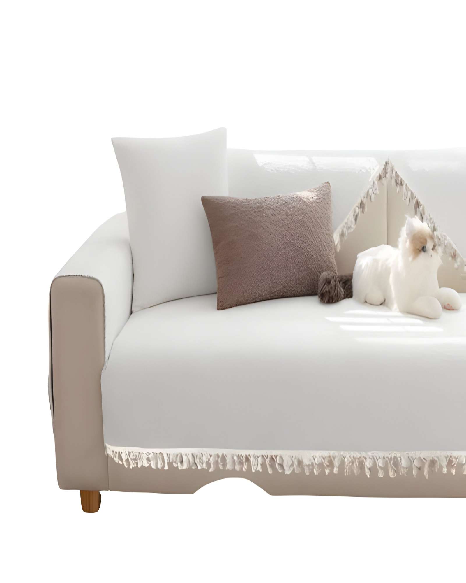PACK DE 5 FUNDAS DE SILLON CON FLECOS BLANCO - 2