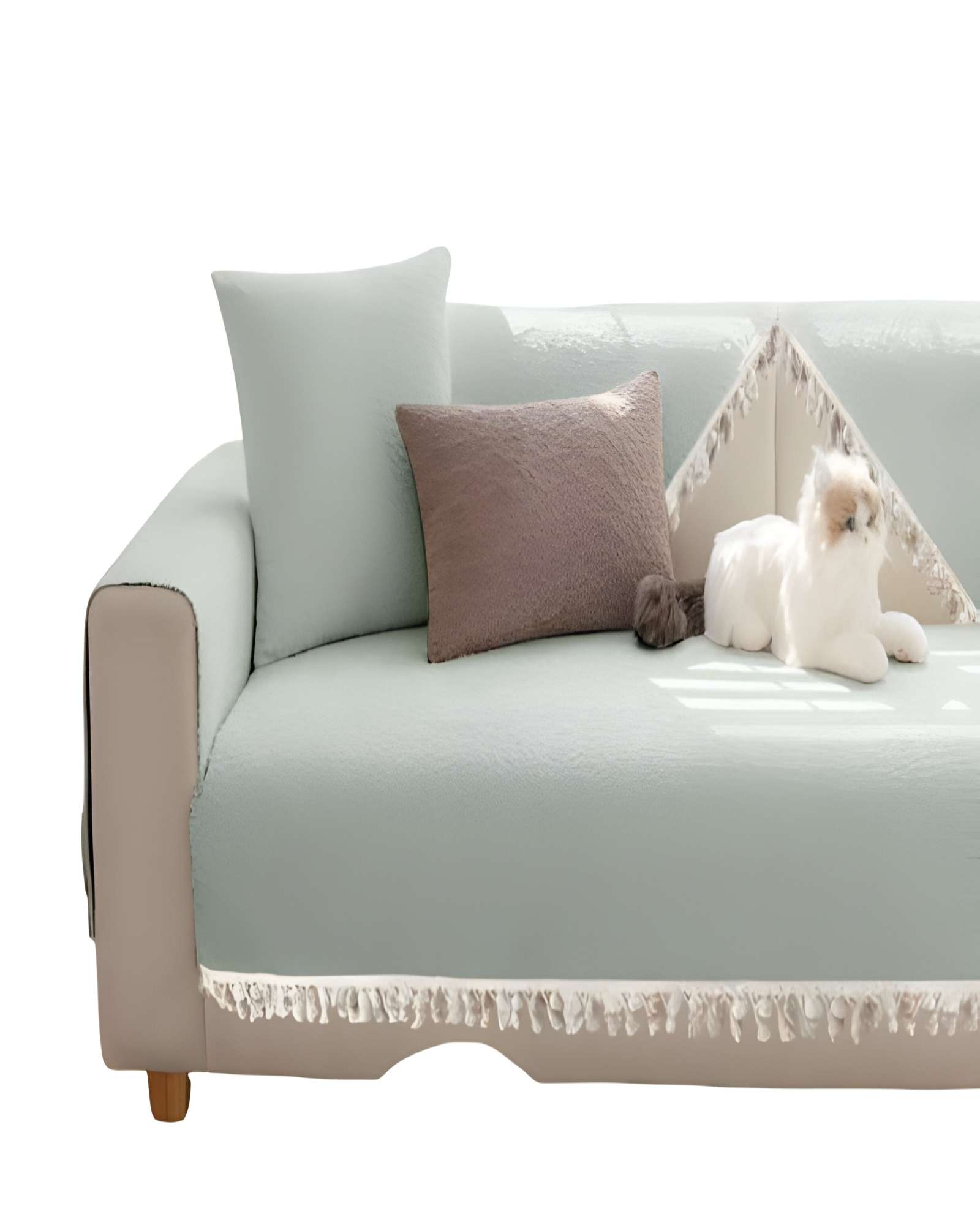 PACK DE 5 FUNDAS DE SILLON CON FLECOS VERDE MENTA - 2