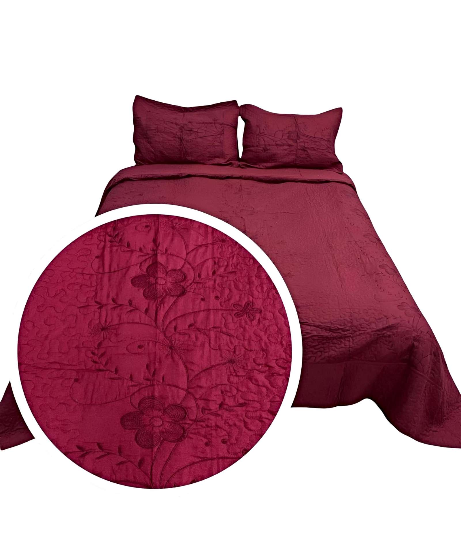 CUBRECAMA QUILT DE VERANO PLAZA Y MEDIA BORDADO - 1