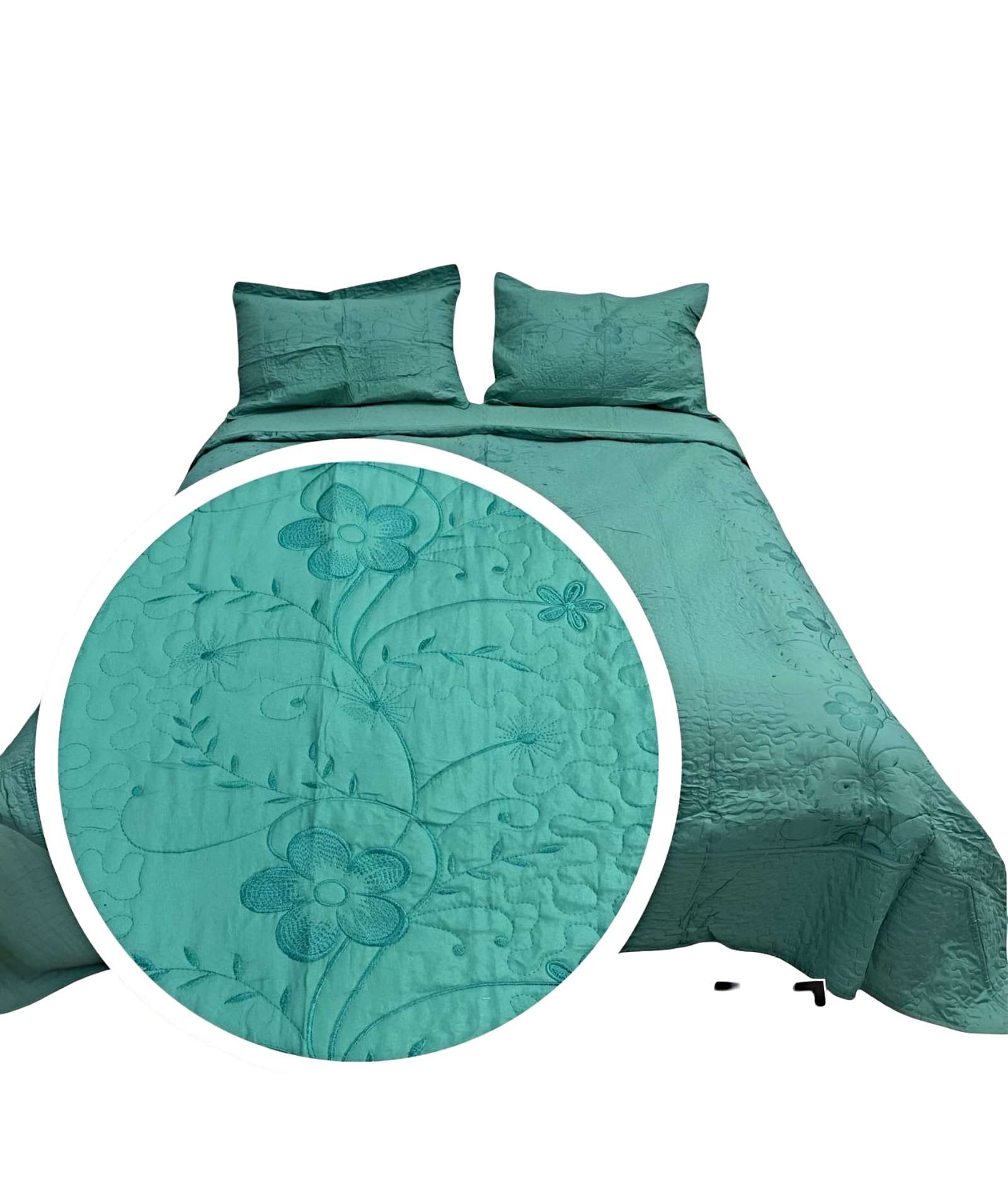 CUBRECAMA QUILT DE VERANO 2 PLAZAS BORDADO - 2