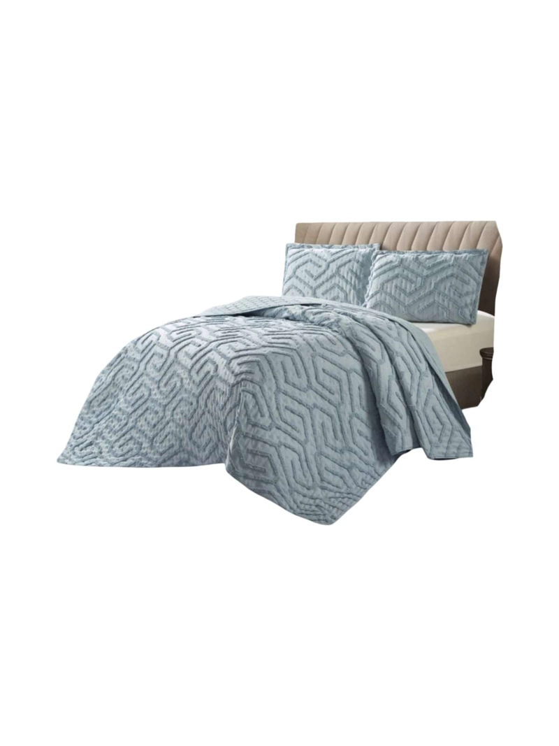 QUILT DE VERANO TUFTING LIVIANO DISEÑO GEOME TRICO KING / SUPER KING - 3