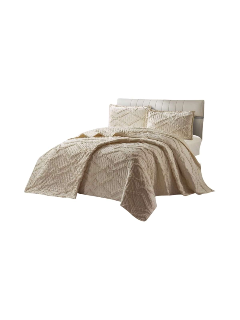 QUILT DE VERANO TUFTING LIVIANO DISEÑO GEOME TRICO 2 PLAZAS - 3