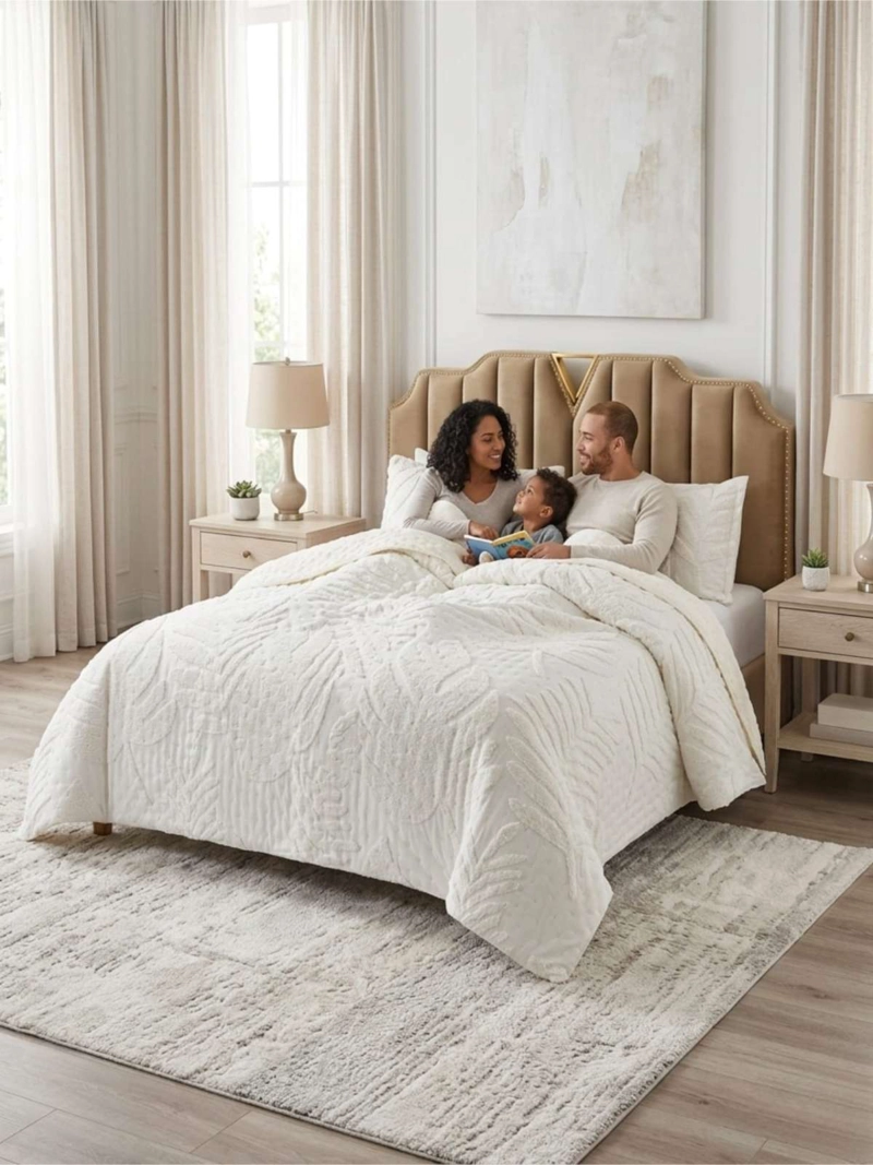 QUILT DE VERANO TUFTING LIVIANO DISEÑO GEOME TRICO KING / SUPER KING SERIE 3 - 1