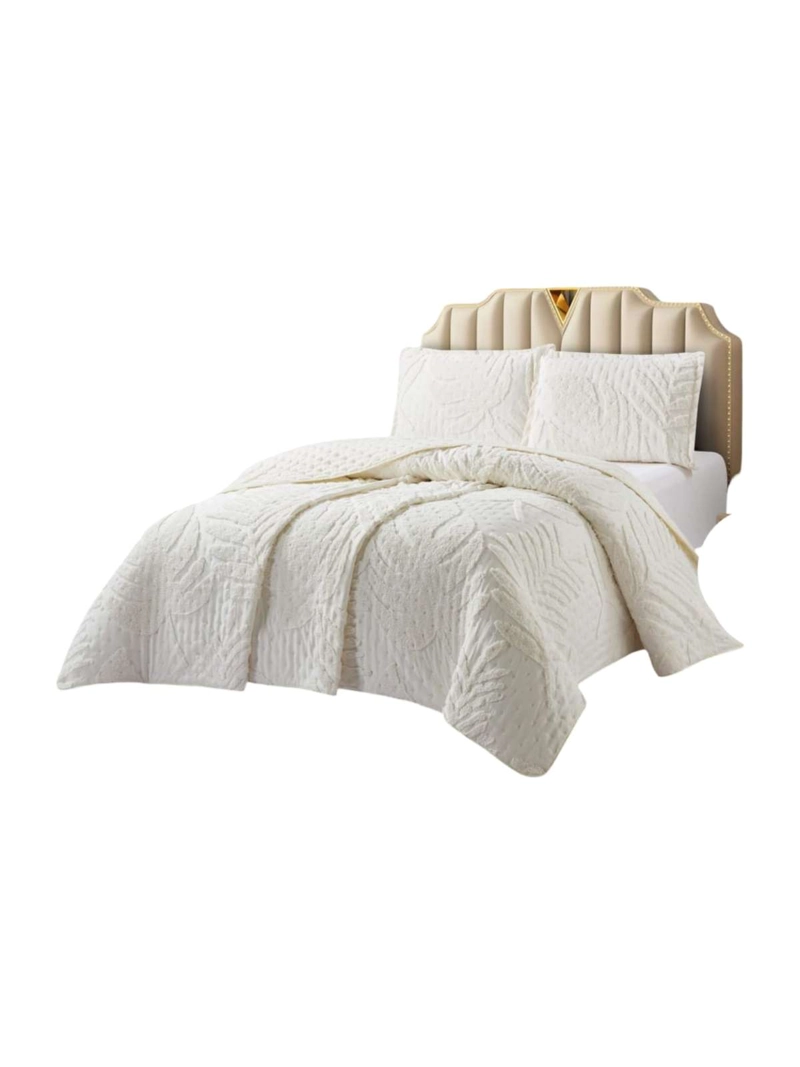 QUILT DE VERANO TUFTING LIVIANO DISEÑO GEOME TRICO KING / SUPER KING SERIE 3 - 3