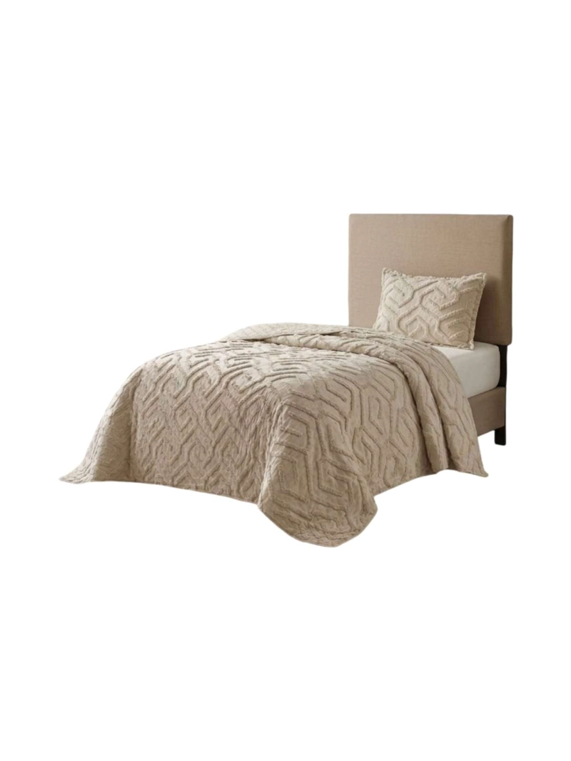 QUILT DE VERANO TUFTING LIVIANO DISEÑO GEOME TRICO 1,5 PLAZA - 3
