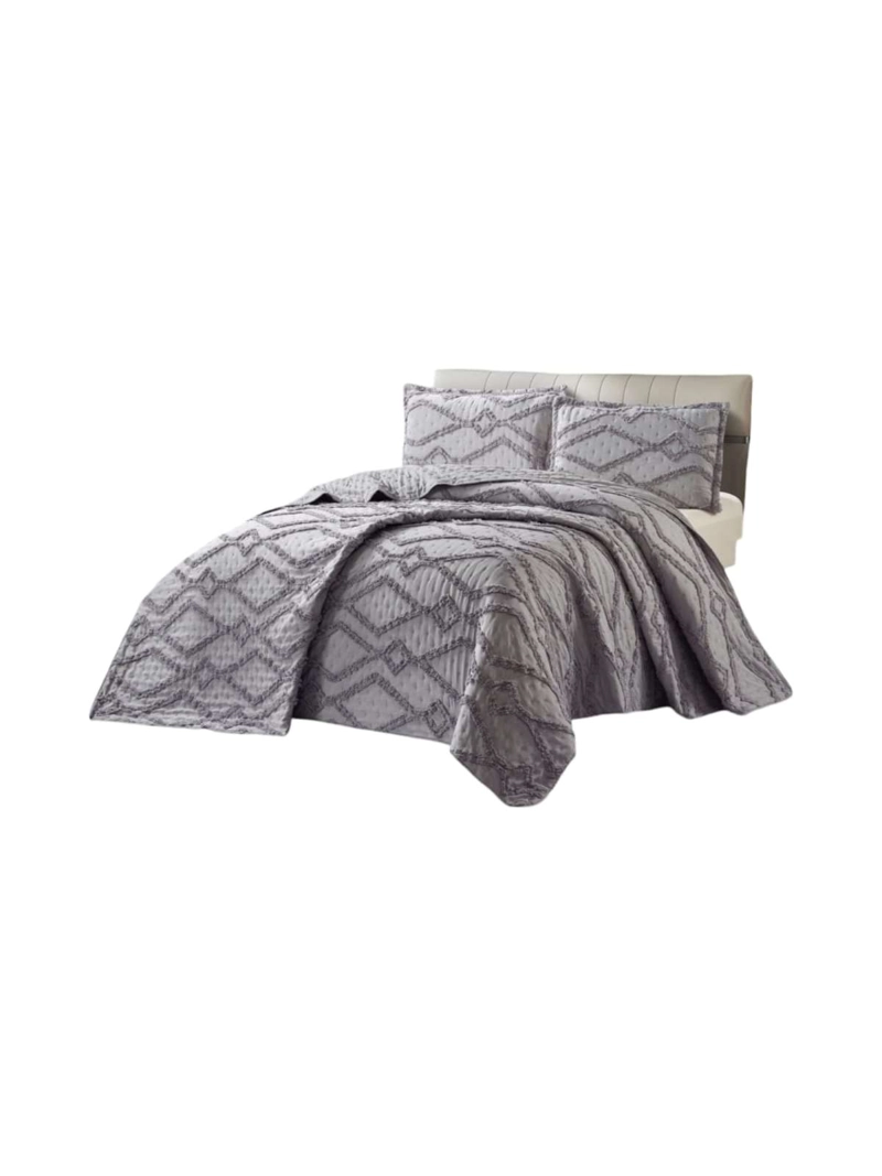 QUILT DE VERANO TUFTING LIVIANO DISEÑO GEOME TRICO 2 PLAZAS - 3