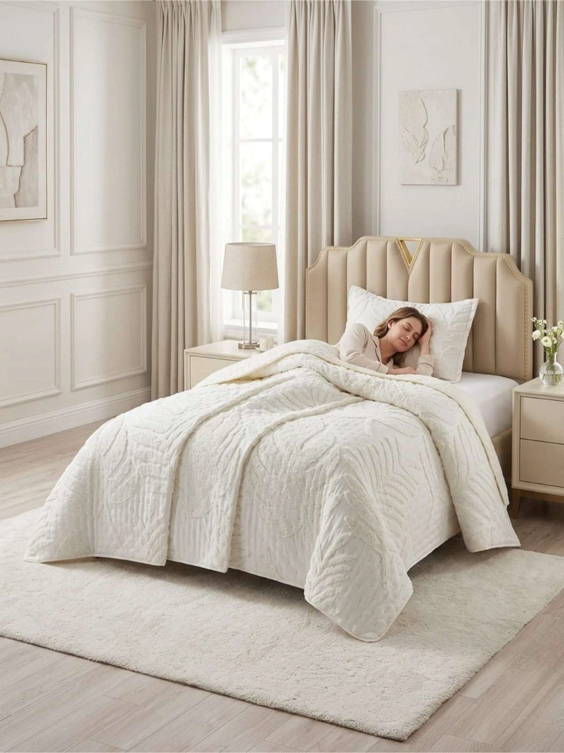 QUILT DE VERANO TUFTING LIVIANO DISEÑO GEOME TRICO 1,5 PLAZA SERIE 3 - 2