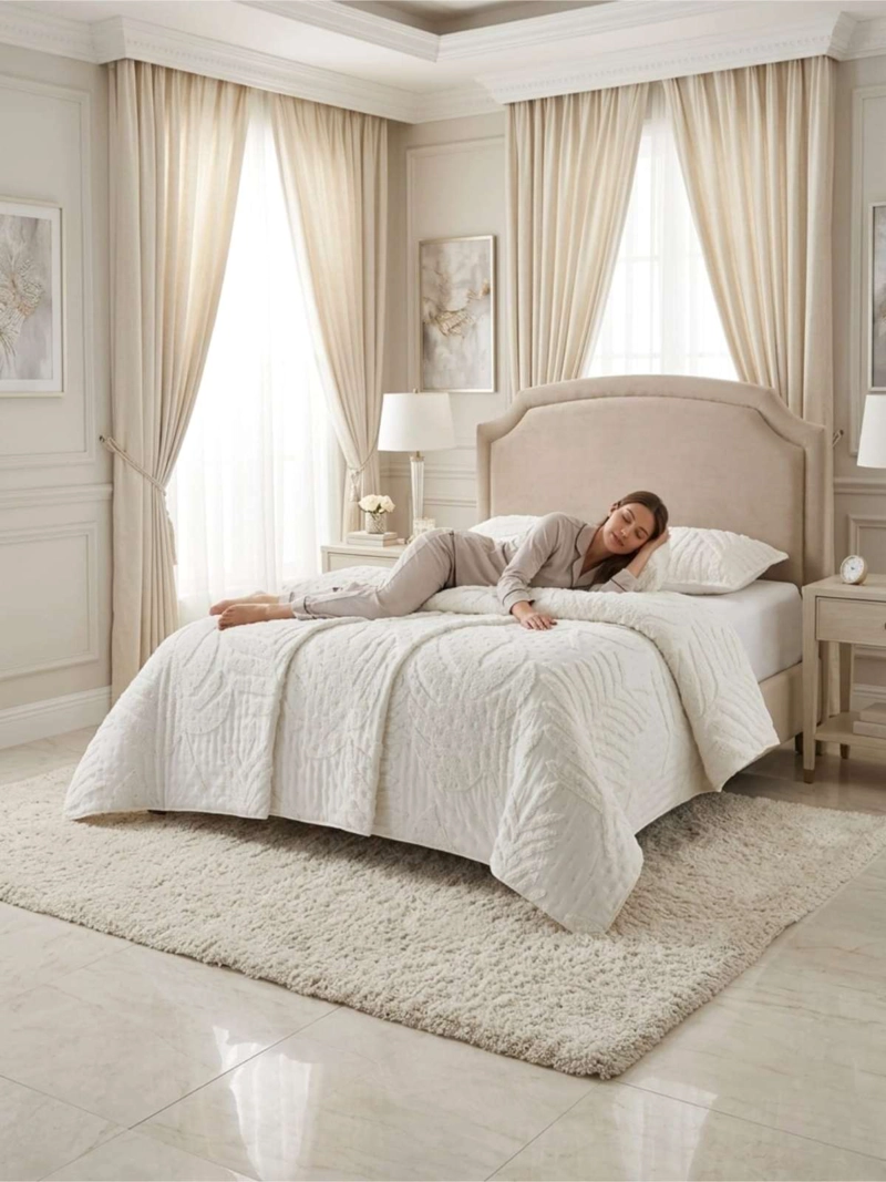 QUILT DE VERANO TUFTING LIVIANO DISEÑO GEOME TRICO 1,5 PLAZA SERIE 3 - 7