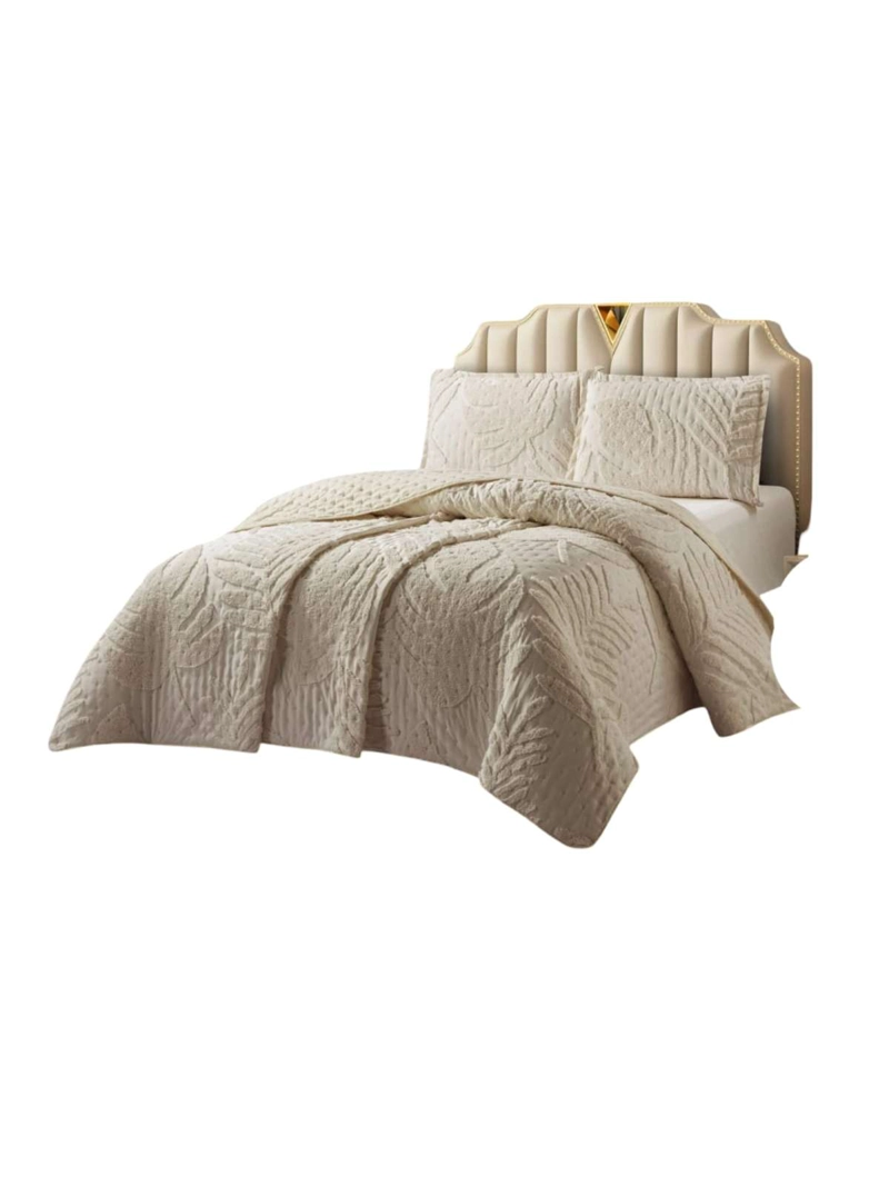 QUILT DE VERANO TUFTING LIVIANO DISEÑO GEOME TRICO KING / SUPER KING SERIE 3 - 3