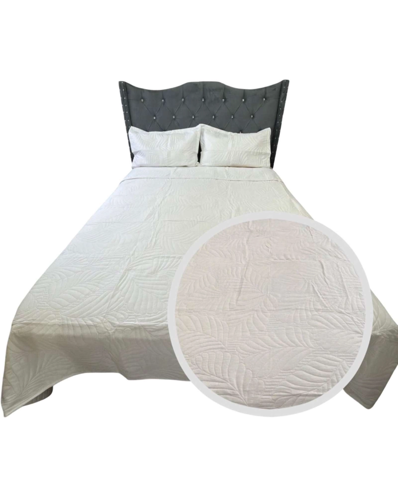 COBERTOR QUILT DE LUJO VERANO KING BLANCO - 1