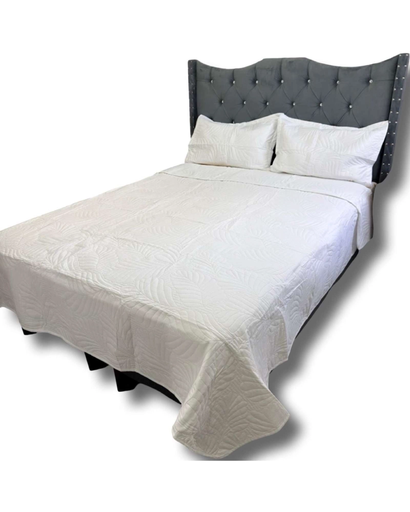 COBERTOR QUILT DE LUJO VERANO KING BLANCO - 2